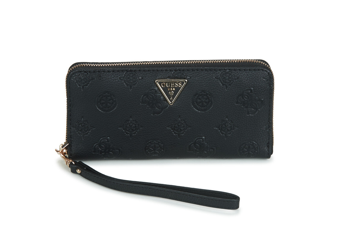 Guess  HELAINA SLG LARGE ZIP AROUND  Černá