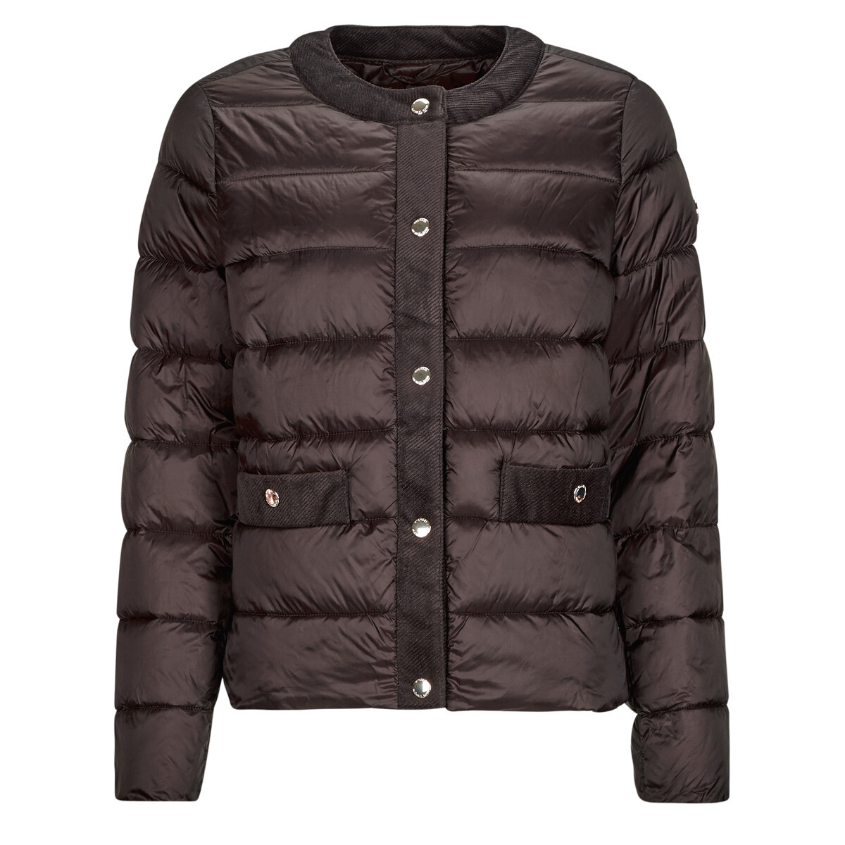 MICHAEL Michael Kors  COLLARLESS PACKABLE JACKET W CORDUROY TRIM  Hnědá