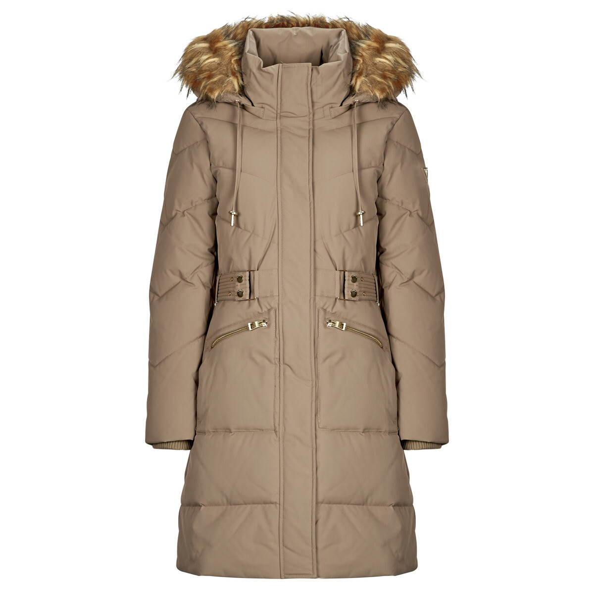 Guess  FATEMA BELTED PUFFER  Béžová