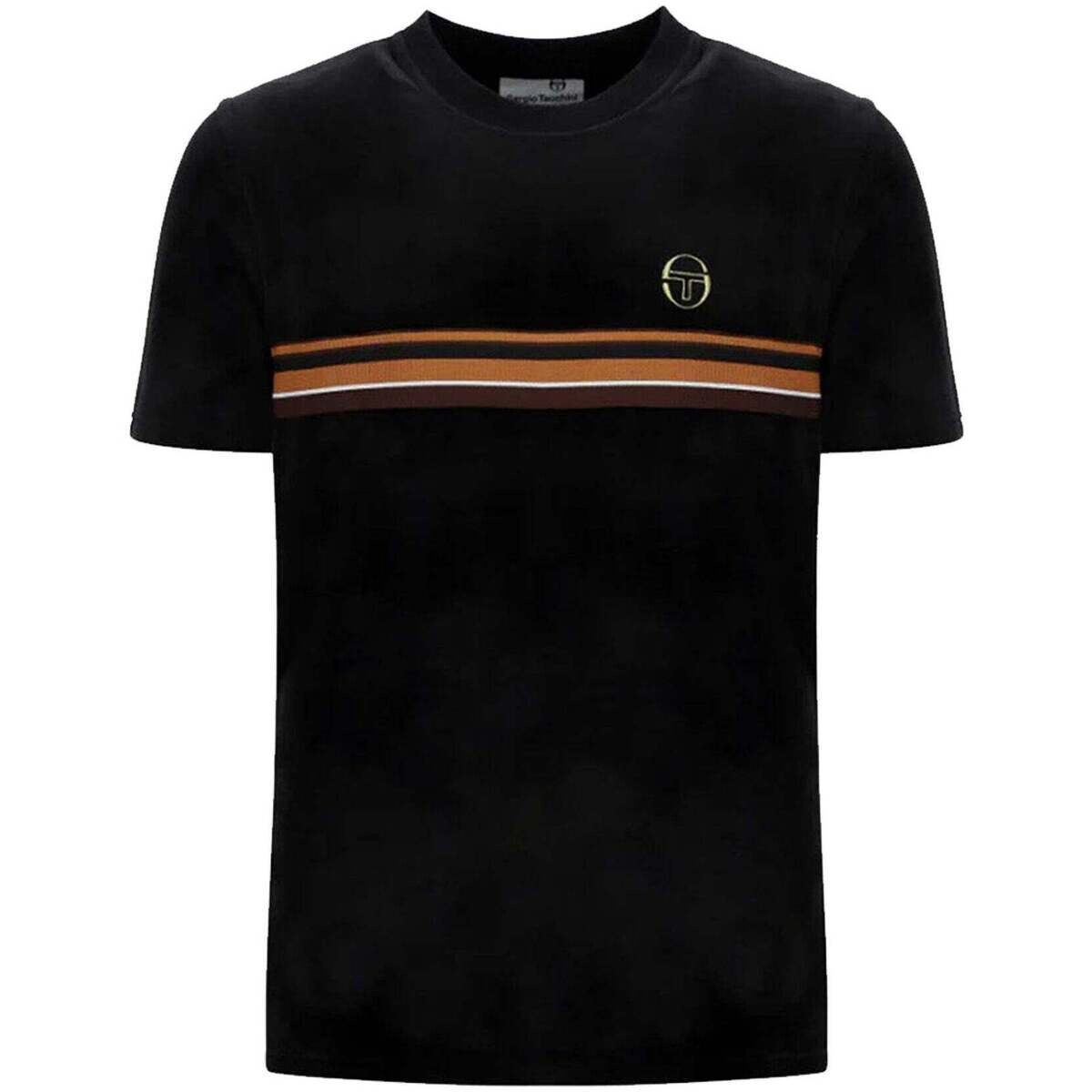 Sergio Tacchini  Ayme Velour T-Shirt Black/Gold  Černá