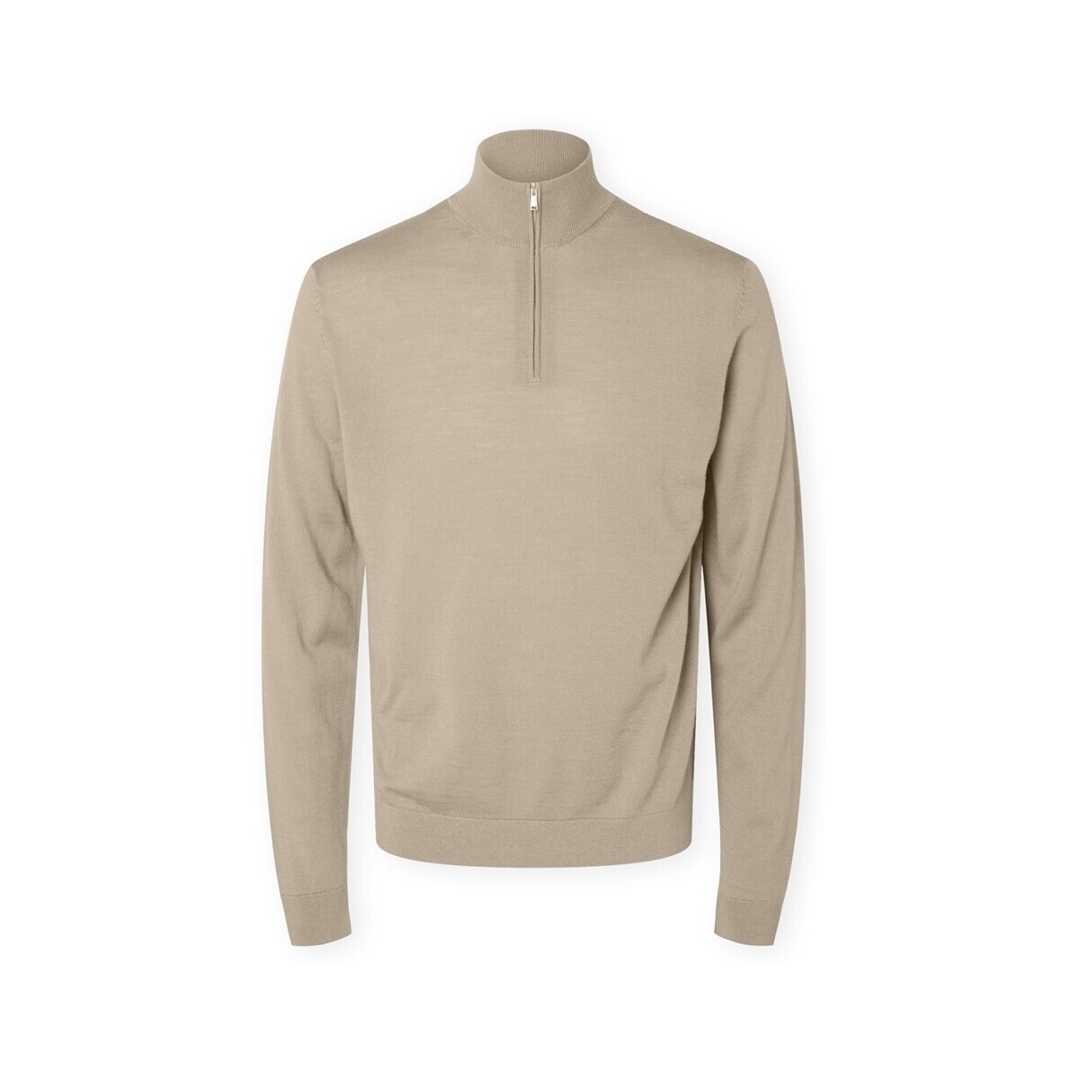 Selected  Noos Tray Half Zip Knit - Kelp  Béžová