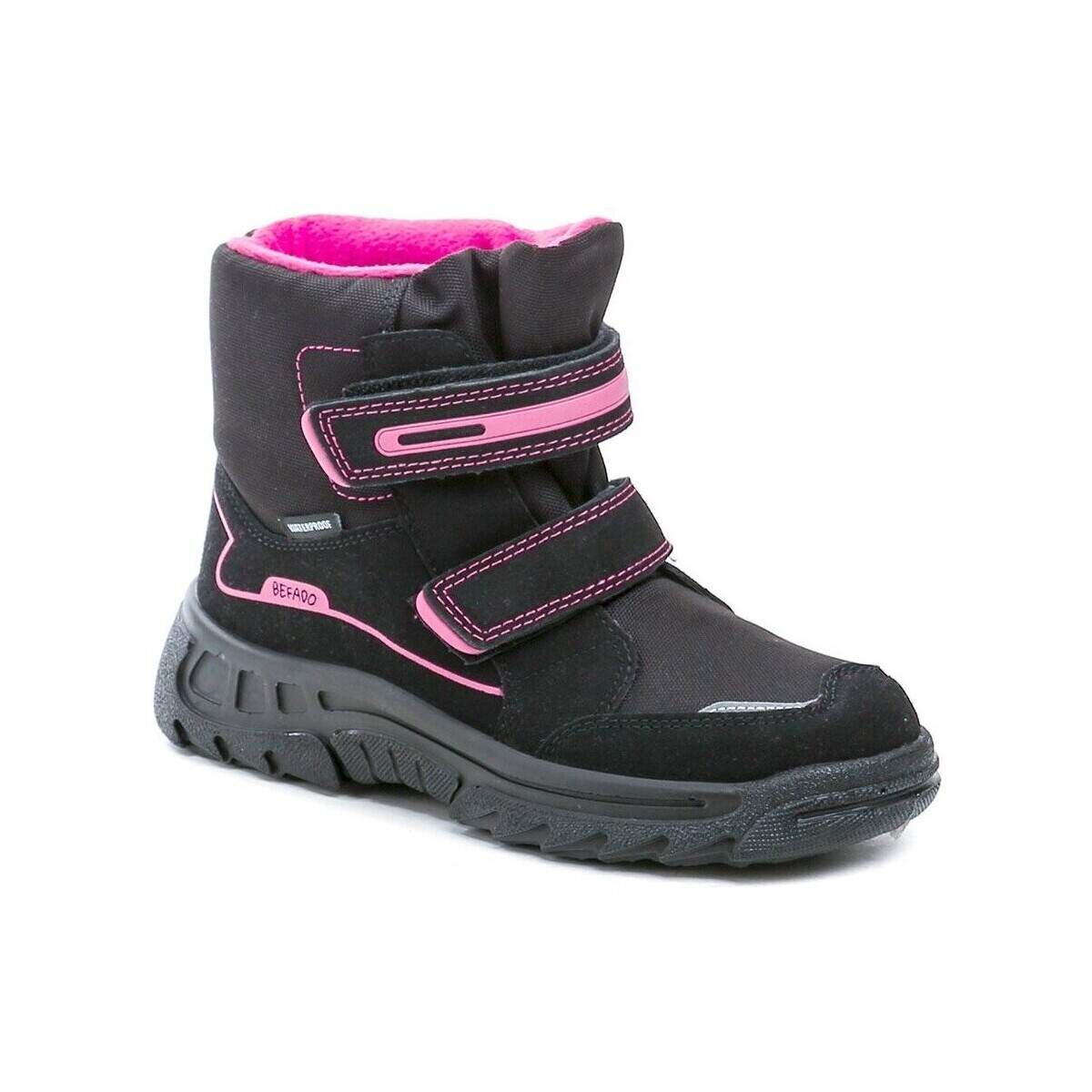 Befado  615X003 černo růžové dětské zimní boty  Černá