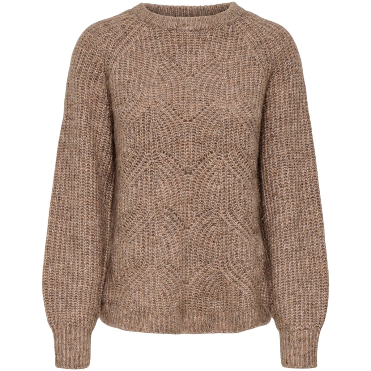 Only  Onlgila Life Ls Structure O-Neck Bf Knt 15358569  Hnědá