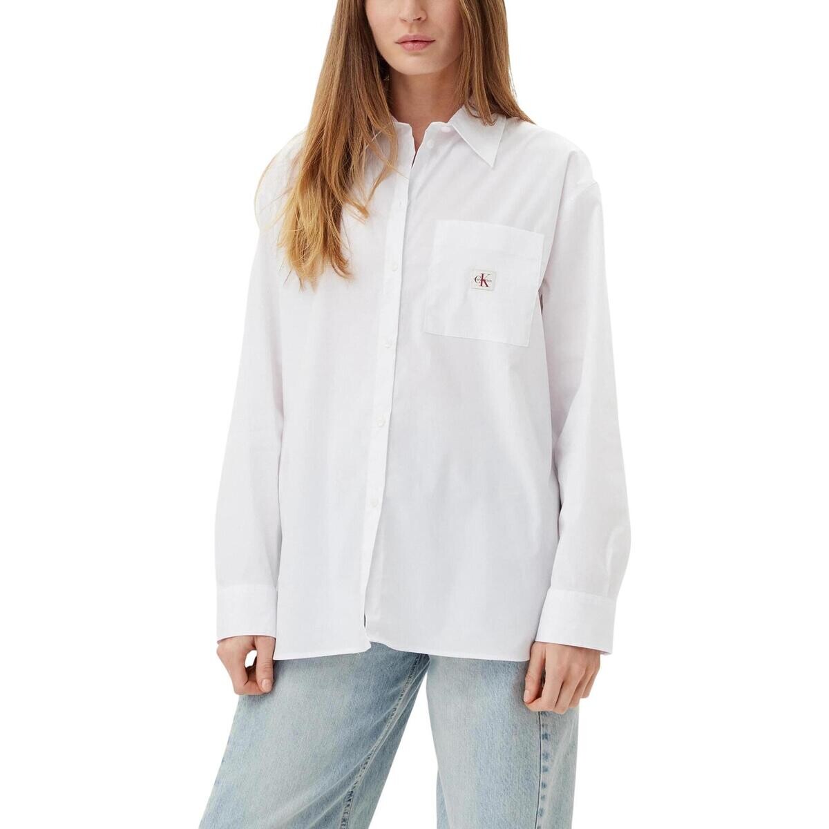 Calvin Klein Jeans  POPLIN RELAXED SHIRT LV047C143G  Bílá
