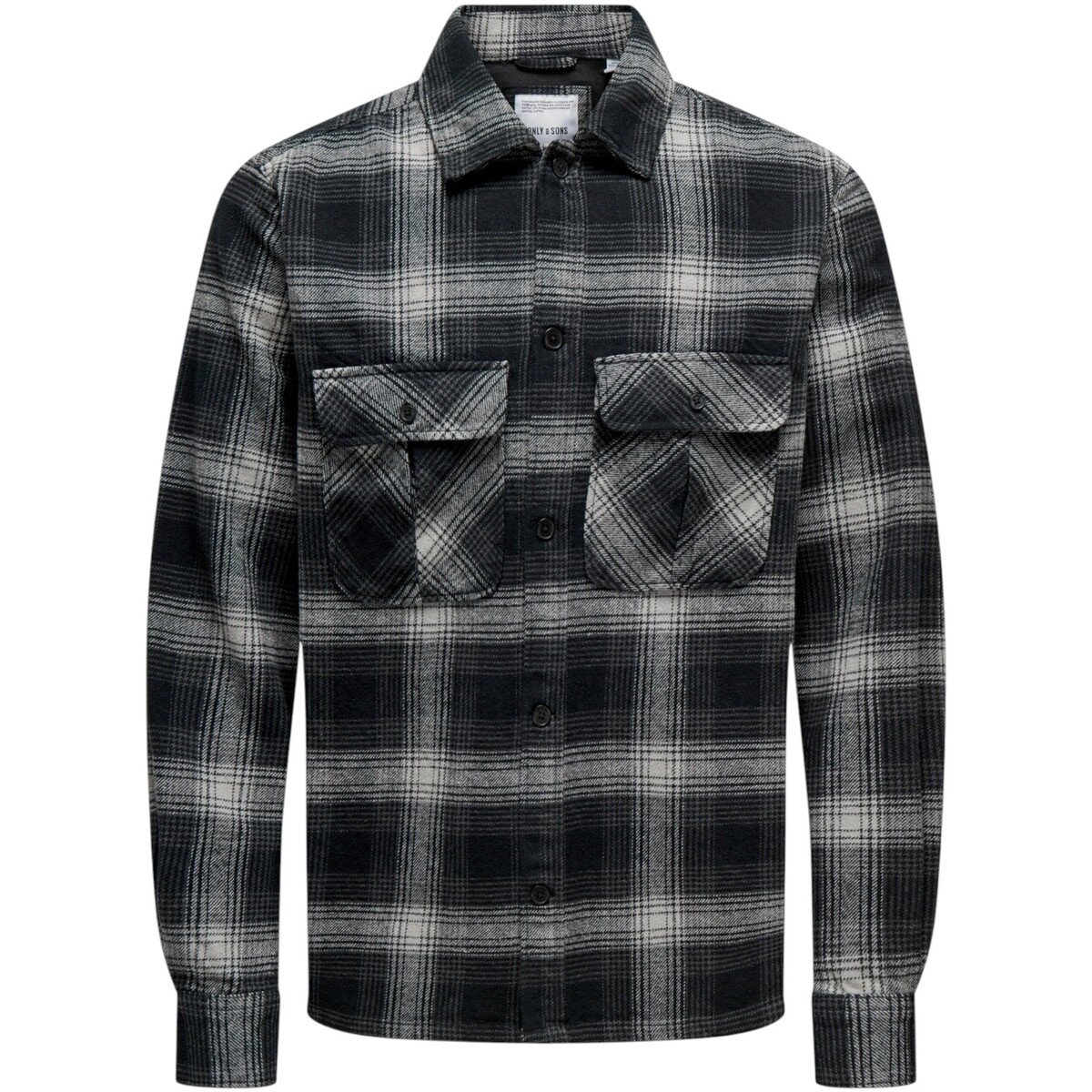 Only & Sons   ONSCEDRIC LIFE CHECK OVERSHIRT NOOS 22030843  Černá
