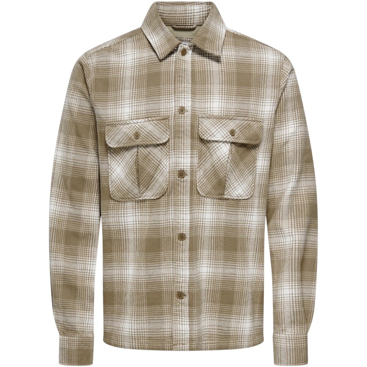 Only & Sons   ONSCEDRIC LIFE CHECK OVERSHIRT NOOS 22030843  Béžová
