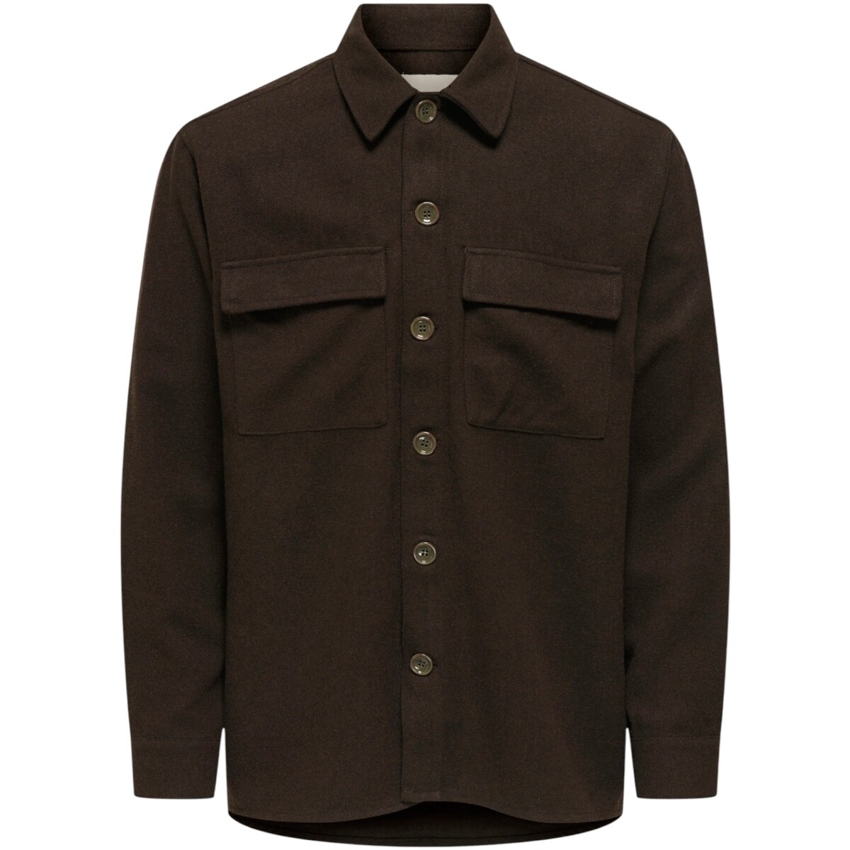 Only & Sons   ONSPAUL RLX OVERSHIRT 22034929  Hnědá