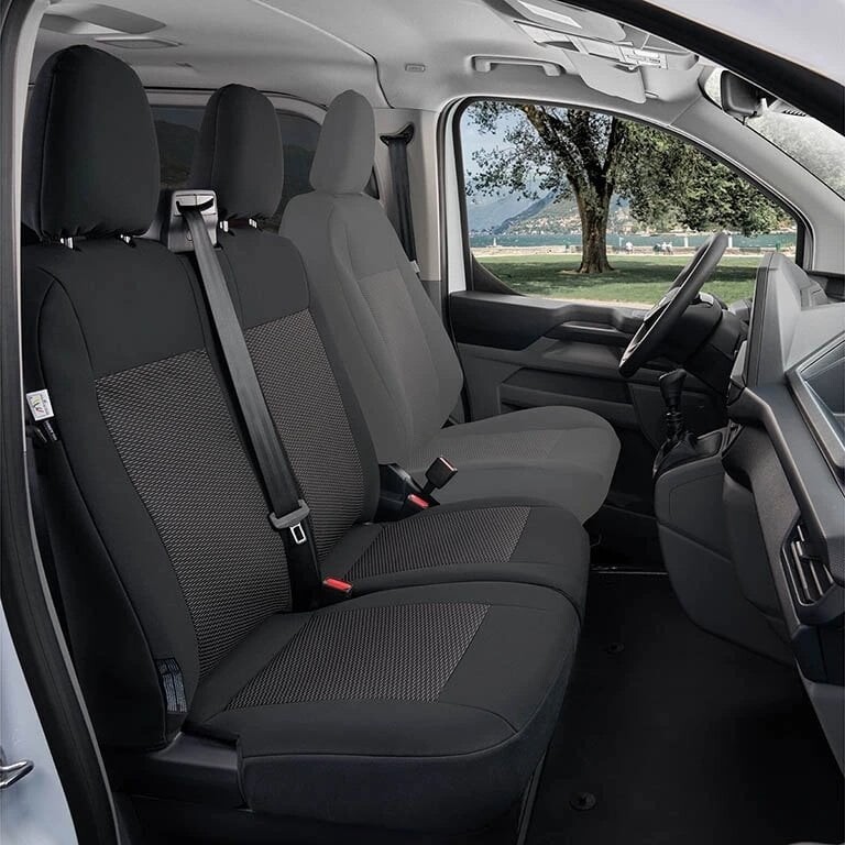 Přesné autopotahy Ford Transit Custom 2024- (dvojité sedadlo spolujezdce)