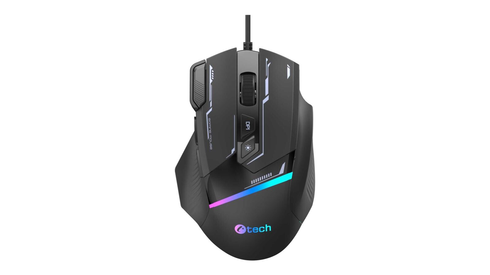 Herní myš C-TECH Zyra (GM-16), casual gaming, 7200 DPI, RGB podsvícení, USB