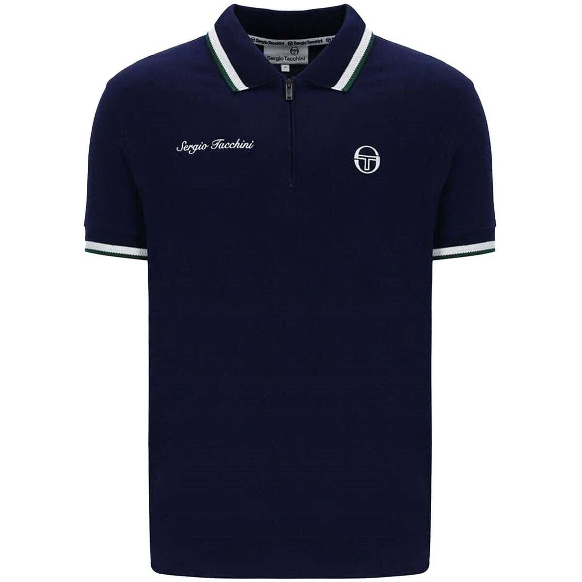 Sergio Tacchini  Nanto Half Zip Polo Shirt Maritime Blue  Modrá