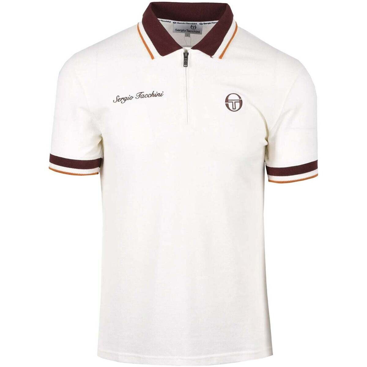 Sergio Tacchini  Nanto Half Zip Polo Shirt Gardenia  Bílá