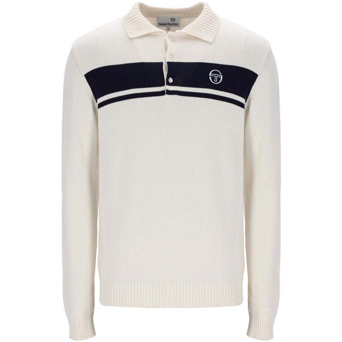 Sergio Tacchini  Damarindo Knitted Polo Gardenia/Maritime Blue  Bílá