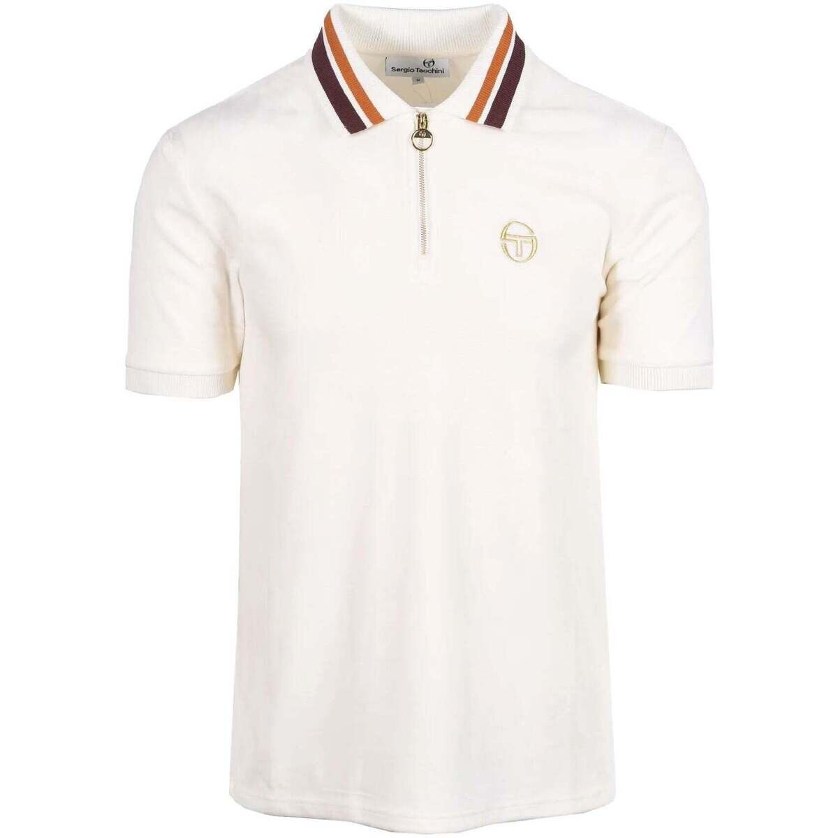 Sergio Tacchini  Mahony Velour Zip Polo Shirt Gardenia/Gold  ruznobarevne