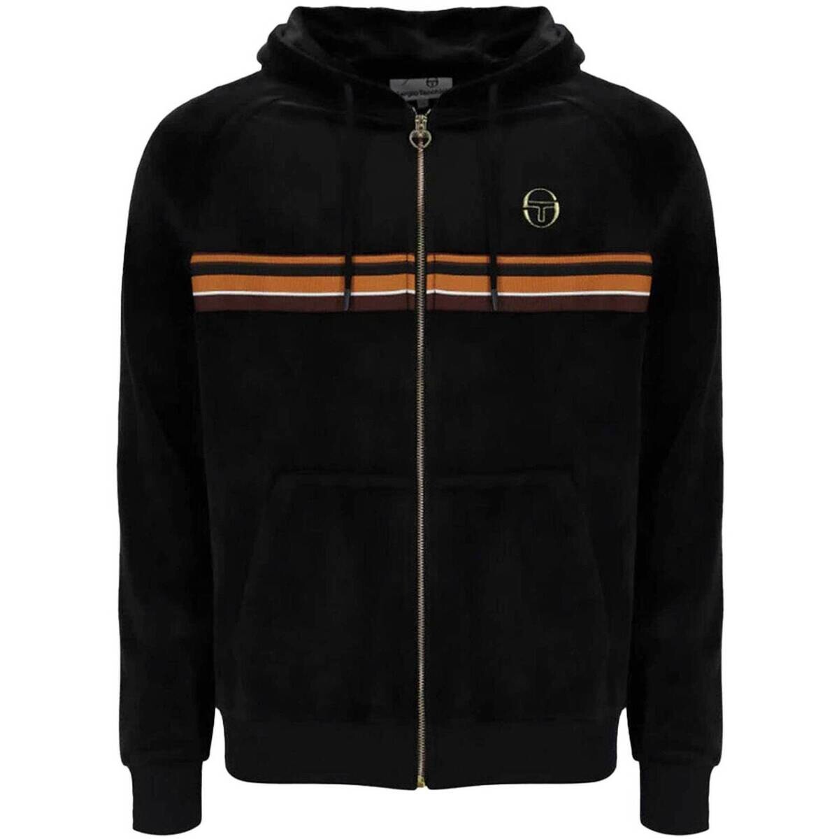 Sergio Tacchini  Albi Velour Zip Hoodie Track Top Black/Gold  Černá