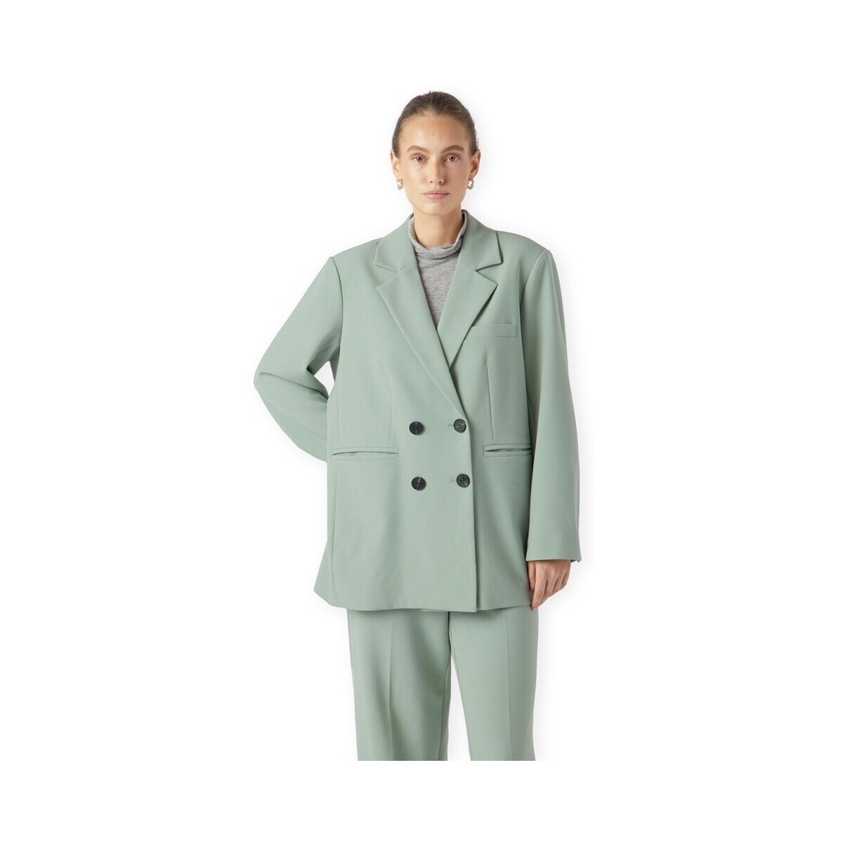Y.a.s  YAS Noos Likka Oversized Blazer - Iceberg Green  Zelená