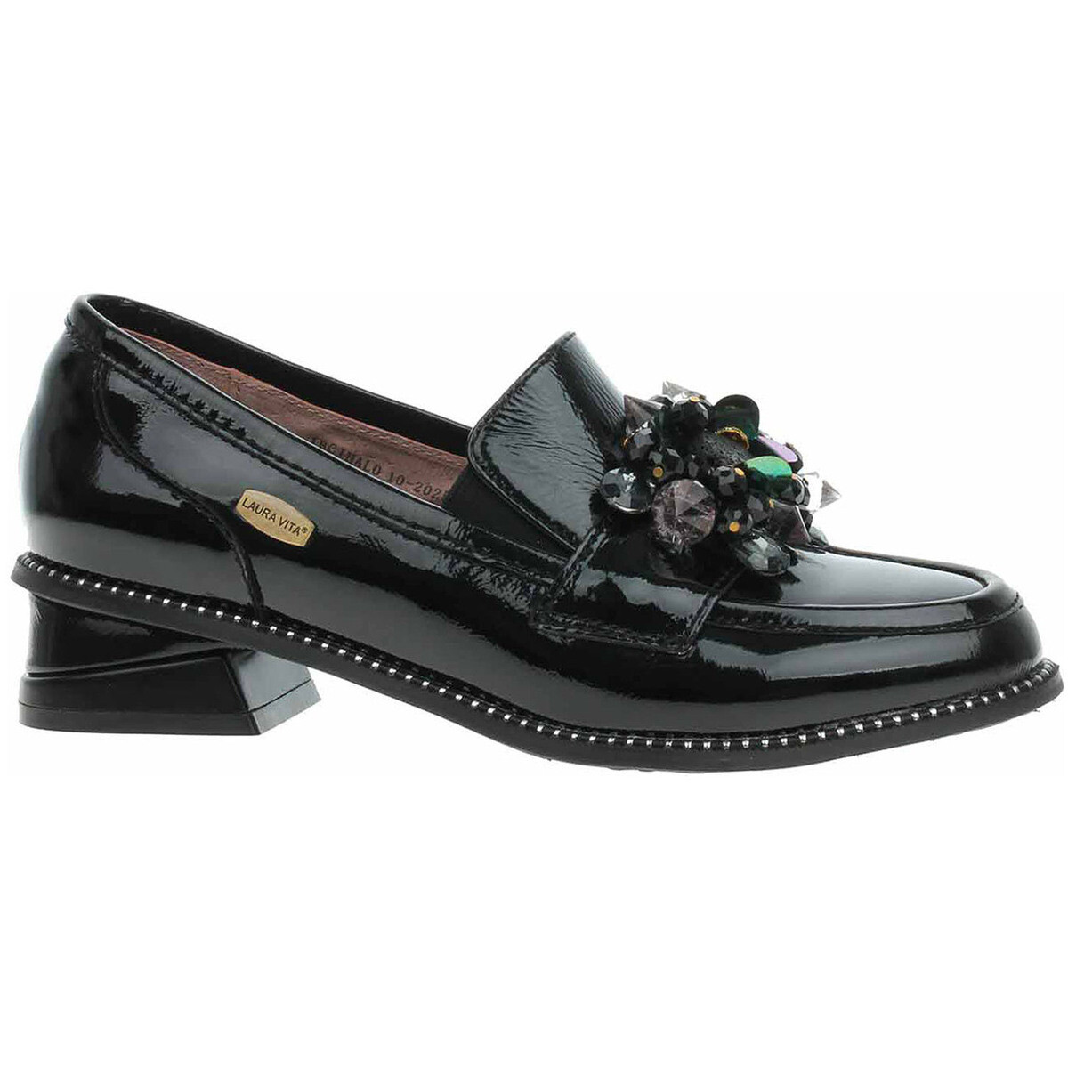 Laura Vita  Dámské mokasiny  Ibcihalo 10 werni noir  Černá