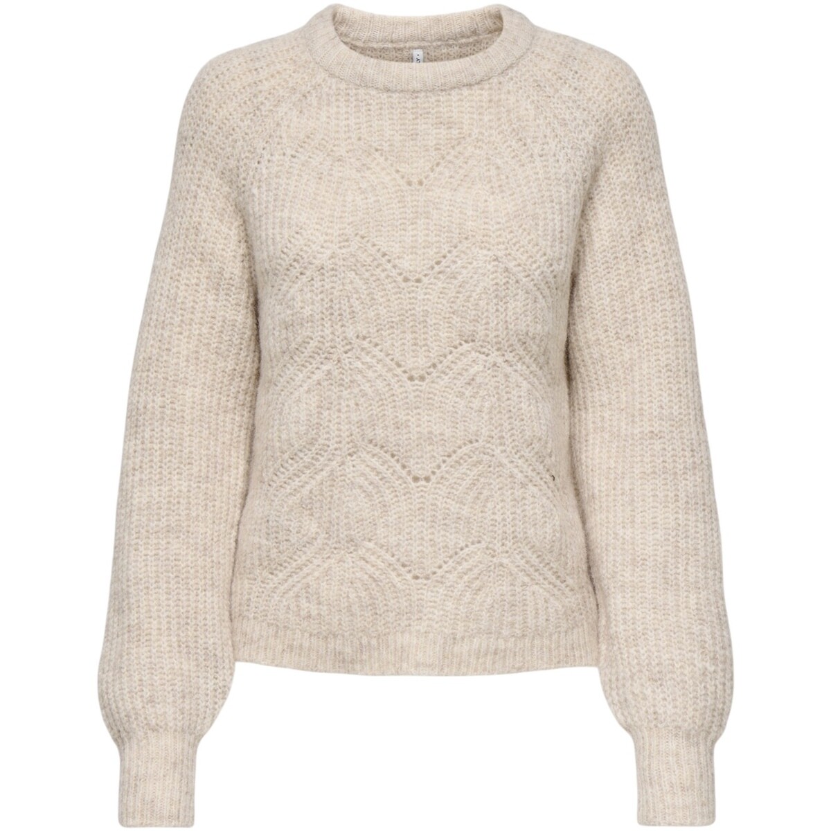 Only  Onlgila Life Ls Structure O-Neck Bf Knt 15358569  Bílá