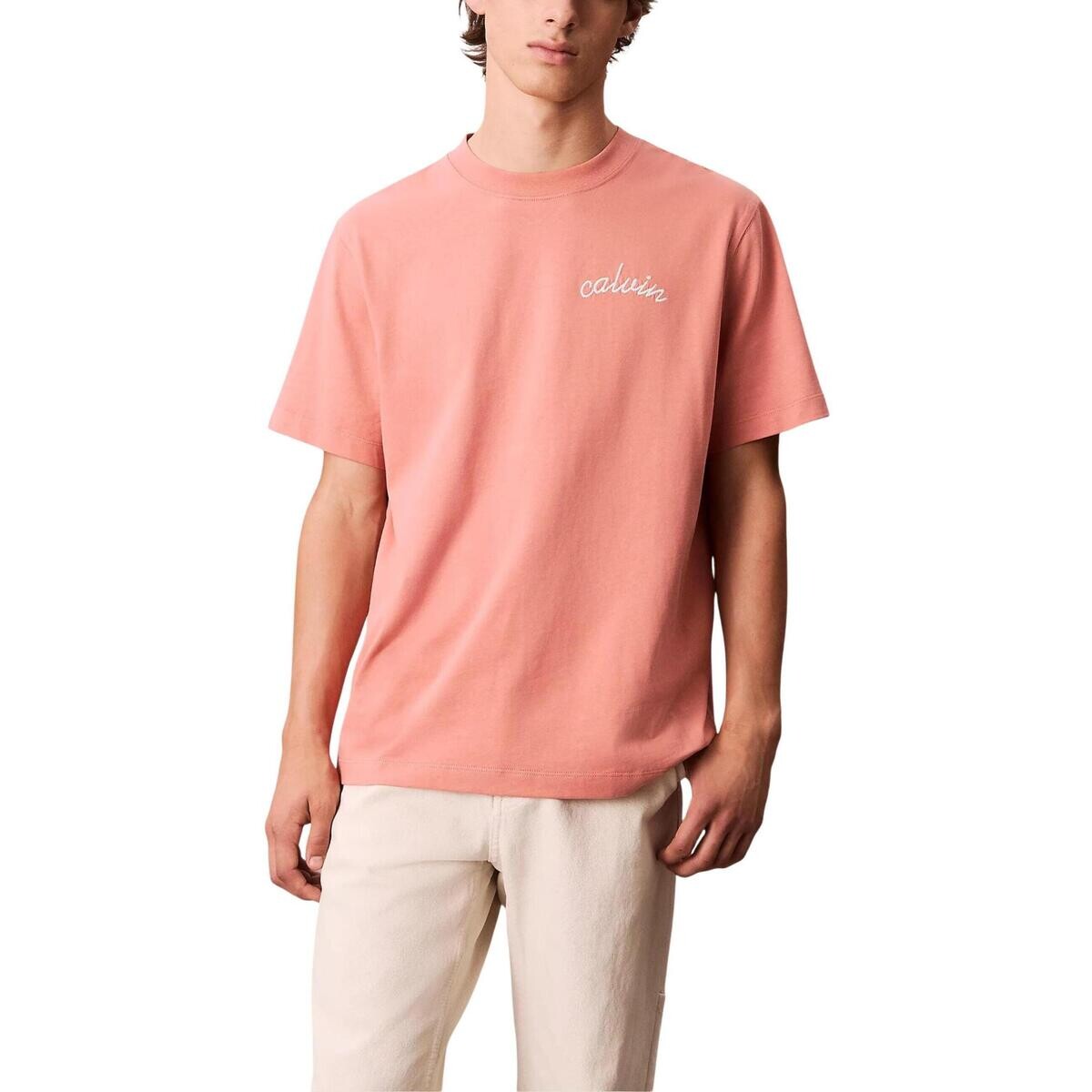 Calvin Klein Jeans  SS LEFT CHEST CHAIN LV04RC226G  Růžová