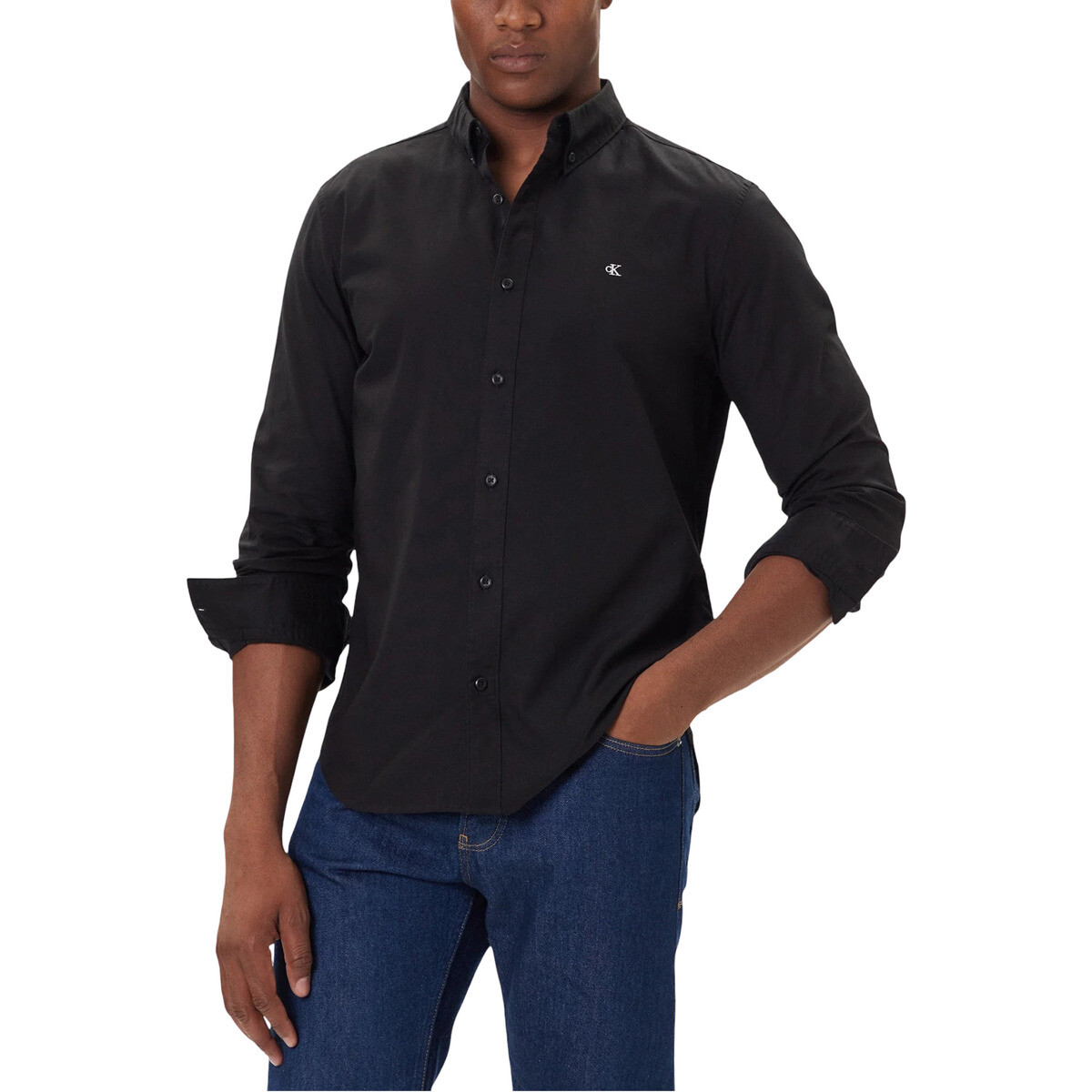 Calvin Klein Jeans  LS SOLID OXFORD CLAS LV140EM125  Černá