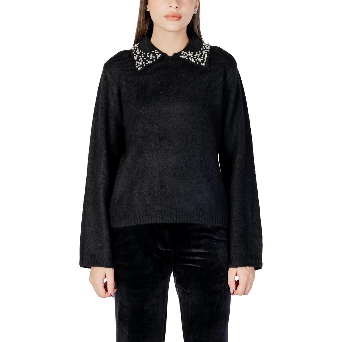 Jacqueline De Yong  Jdyaubray Life L/S Pearl Collar Pull Knt 15359787  Černá