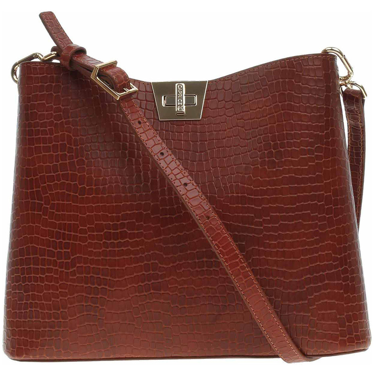 Caprice  dámská kabelka 9-61020-45 cognac croco  Hnědá