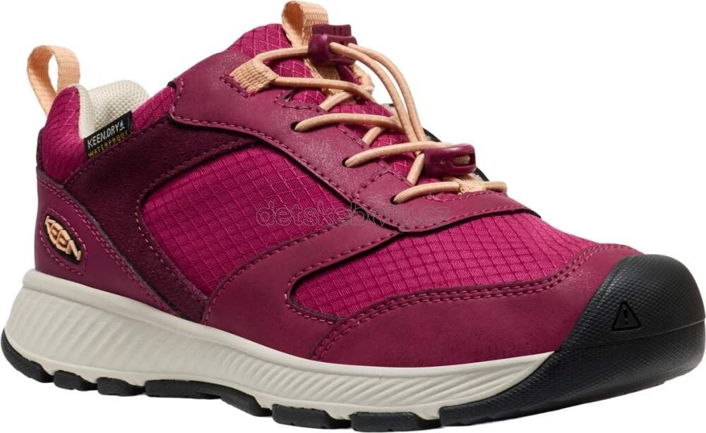 Dětské celoroční boty Keen SKUA WP YOUTH beaujolais/peach fuzz Velikost: 32-33