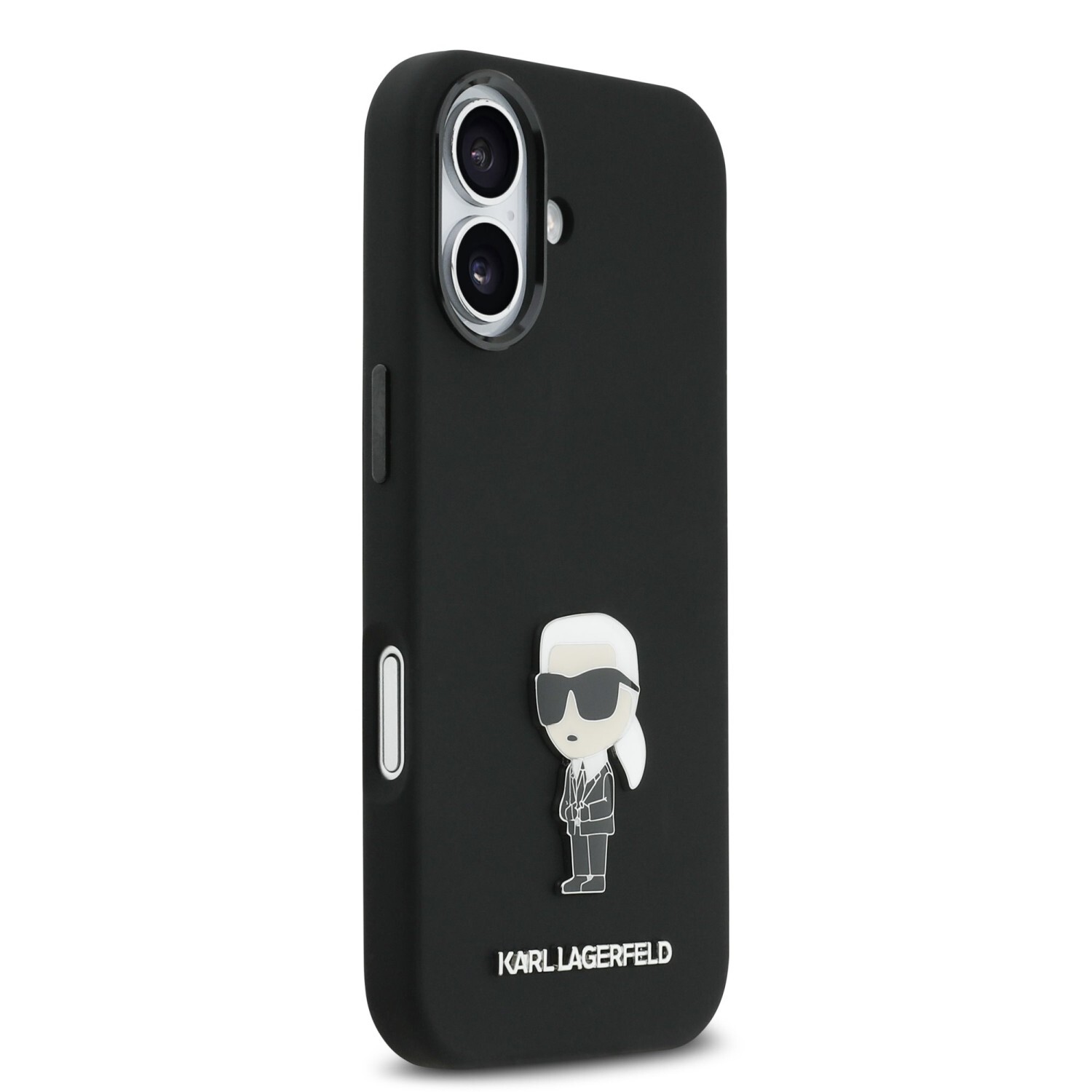 Zadní kryt Karl Lagerfeld Liquid Silicone Metal Ikonik pro Apple iPhone 17, černá
