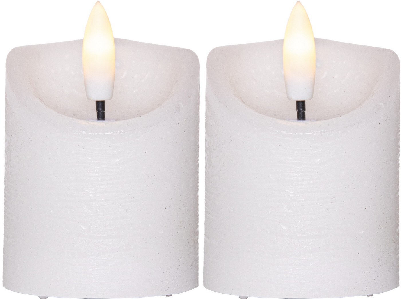 Sada 2 ks LED svíček výška 7,5 cm Star Trading Flamme Rustic - bílá