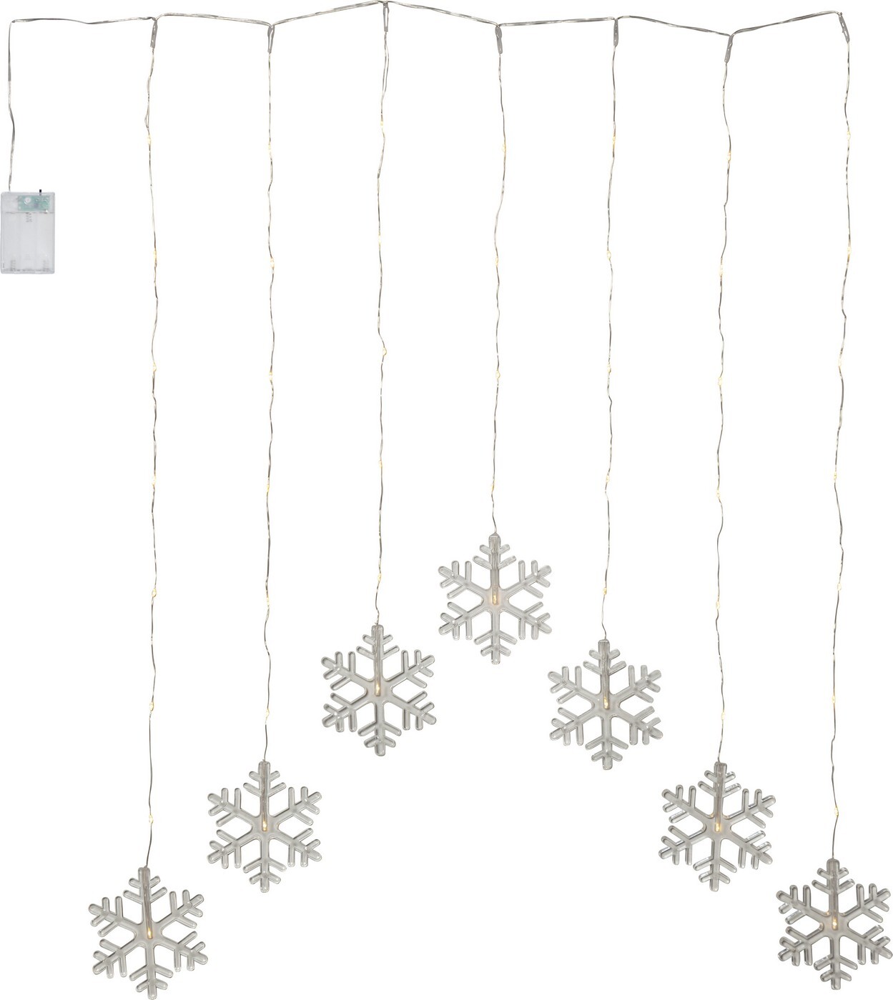 Závěsný světelný LED závěs výška 85 cm Star Trading Dew Drop Snowflake - stříbrný