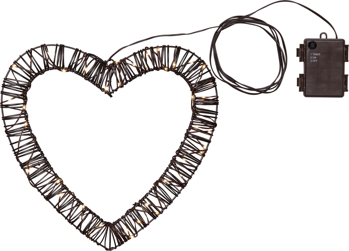 Venkovni světelná LED dekorace výška 40 cm Star Trading Vicke Heart - hnědá