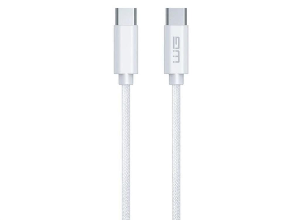 WG - Datový kabel Type-C na Type-C, 3 metry, 3A, 60W, bílá