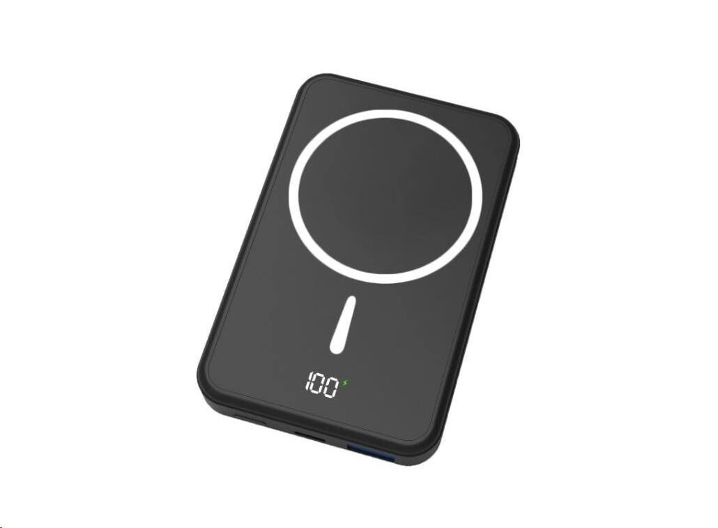 WG - Power Bank 10000 mAh, bezdrátová 15W + PD 20W + QC 3.0 22, 5W, černá