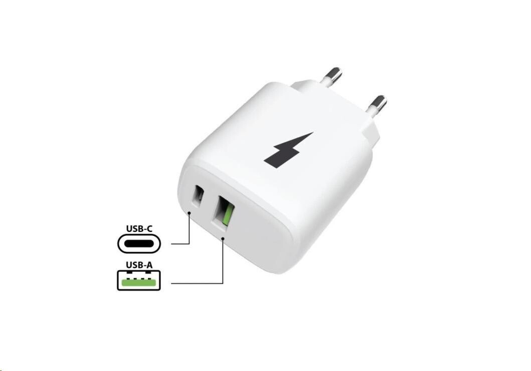 WG - Síťová nabíječka 2x USB, 1x USB-C PD PPS 3.0 30W + 1x USB-A QC4 18W, white