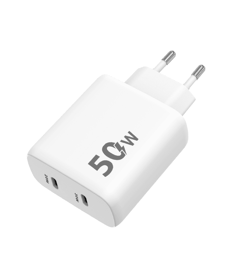 WG - Síťová nabíječka 2x USB-C 50W, 1x USB-C PD 30W + 1x USB-C PD 20W, bílá