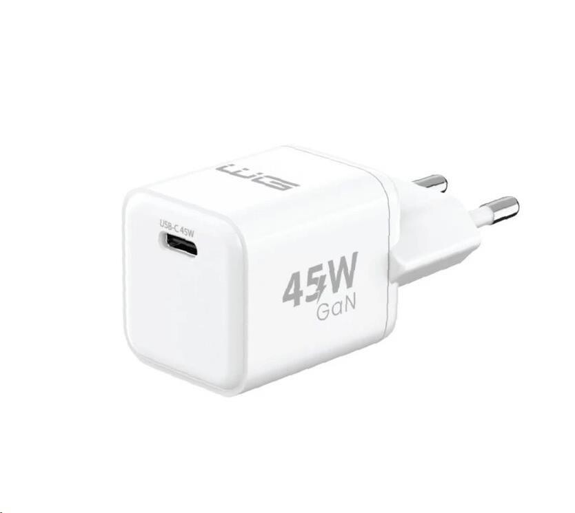WG - Síťová nabíječka GaN 1x USB-C, PD PPS 45W, bílá
