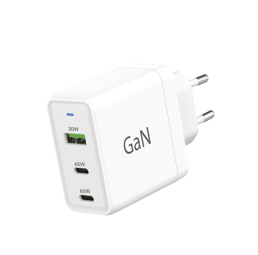 WG - Síťová nabíječka GaN 3x USB, 1x USB-A 30W + 2x USB-C 65W, bílá