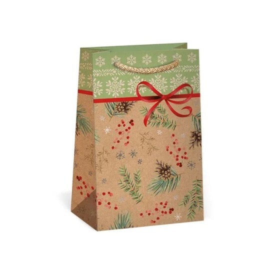Argus Vánoční dárková taška NATUR - 10 x 16 cm - 0814-0097