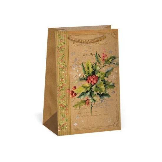 Argus Vánoční dárková taška NATUR - 10 x 16 cm - 0814-0095