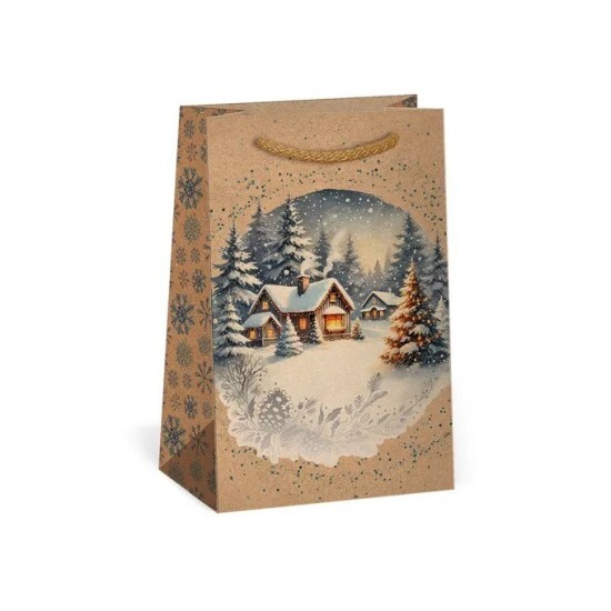 Argus Vánoční dárková taška NATUR - 10 x 16 cm - 0814-0096