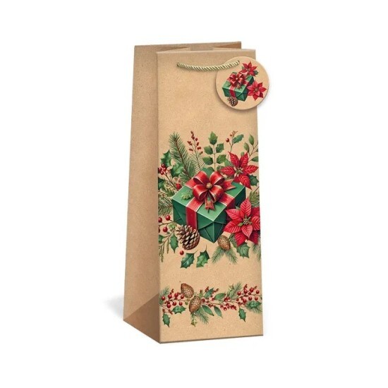 Argus Vánoční dárková taška SQUARE BOTTLE - 39,8 x 15 cm - 0835-0012