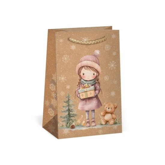 Argus Vánoční dárková taška NATUR - 10 x 16 cm - 0814-0089