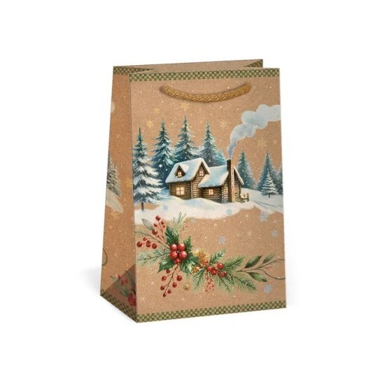 Argus Vánoční dárková taška NATUR - 10 x 16 cm - 0814-0091