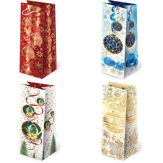 PAW Vánoční dárková taška na víno - 12 x 37 cm - AL2-S40