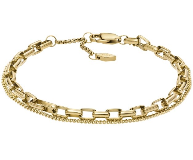 Fossil Moderní dvojitý náramek z pozlacené oceli JOF00973710