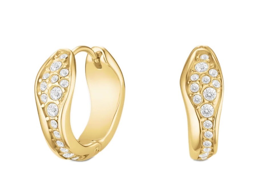 Rosefield Elegantní pozlacené kruhy s krystaly Pavé JEPFG-J1226