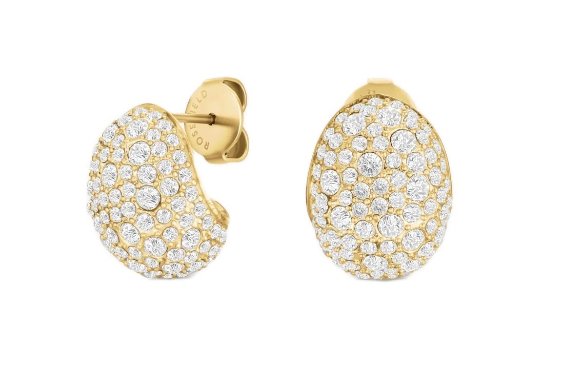 Rosefield Elegantní pozlacené náušnice s krystaly Mini Pavé JEMPG-J1223