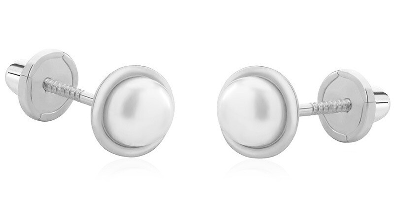 Brilio Půvabné náušnice z bílého zlata s pravou perlou 14/140.490/17P Esp white gold