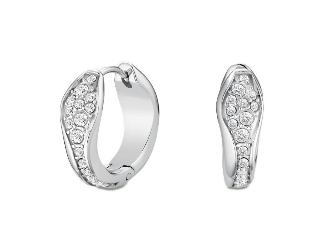 Rosefield Elegantní ocelové kruhy s krystaly Pavé JEPFS-J1227