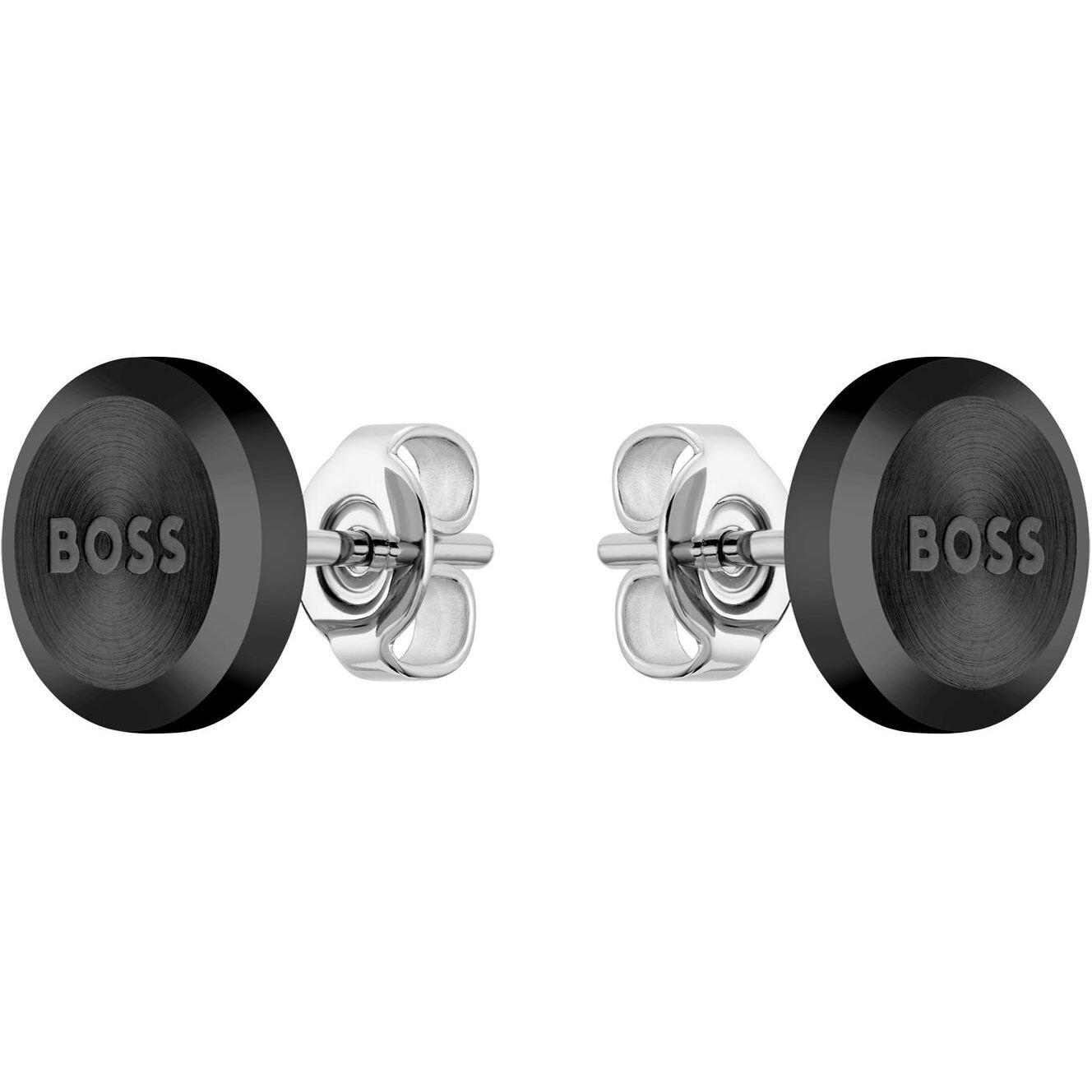 Hugo Boss Minimalistické černé náušnice Yann 1580476