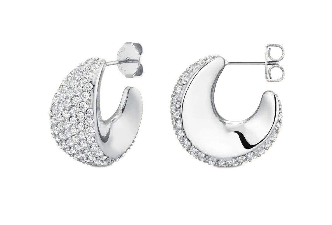 Rosefield Blyštivé kruhy z oceli Pavé JEPMS-J1225